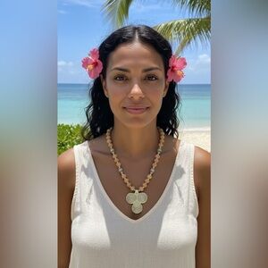 22 inch Brown Bodhi Root Apple bead necklace NWOT